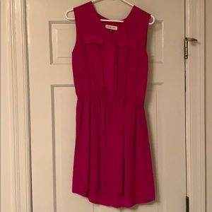 Hot pink silk dress